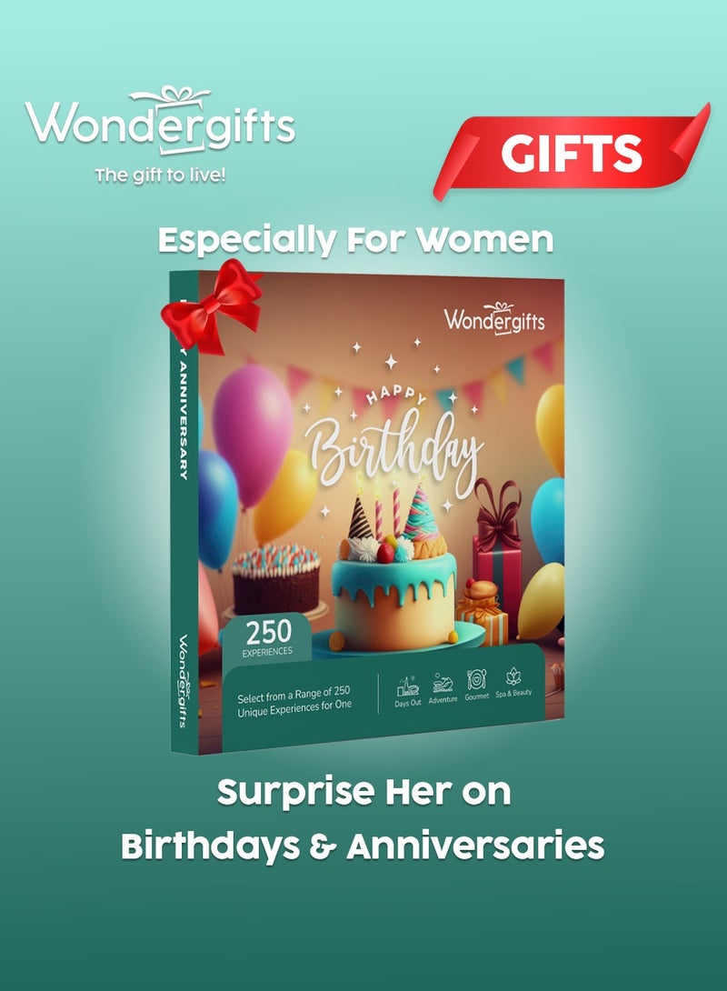 Wondergifts Happy Birthday Gift Box | Choose from Spa, Gourmet, and Adventure Experiences | Birthday Gif  For Women | Valentine's Day Gift For Her - Image 1